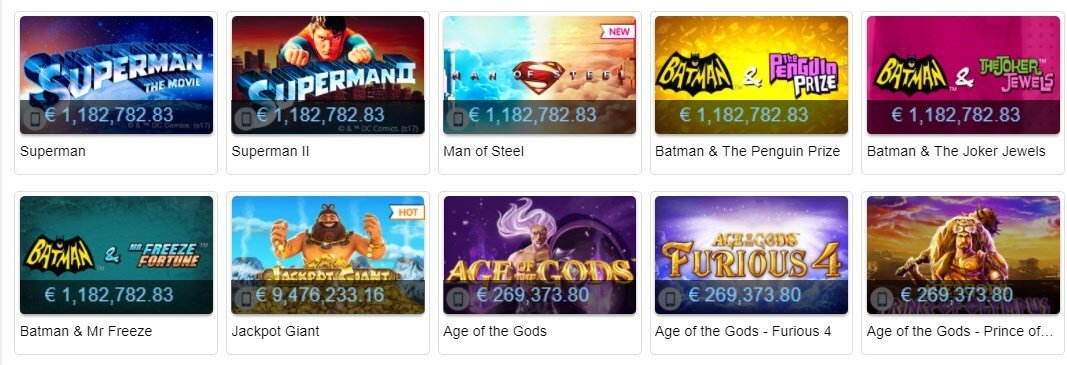 Winner Online Casino 9 jackpots